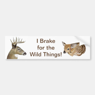 Pegatina Para Coche ¡Frené por las cosas salvajes! Deer