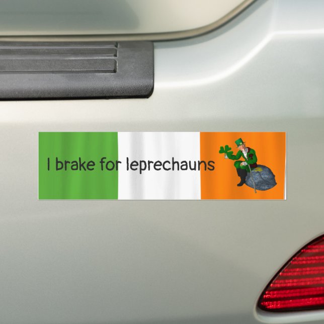 Pegatina Para Coche Frené por Leprechauns St. Patrick's Day (en coche)
