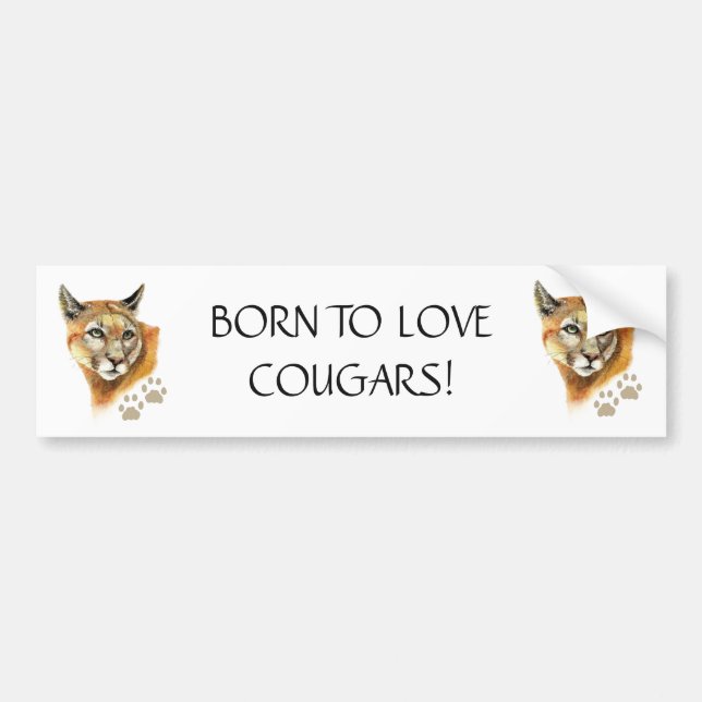 PEGATINA PARA COCHE FRENO PARA COUGARS FUNNY COUGAR CITA ART (Frente)