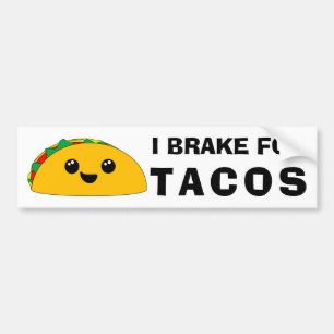 Pegatina Para Coche Freno para el Tacos Kawaii lindo