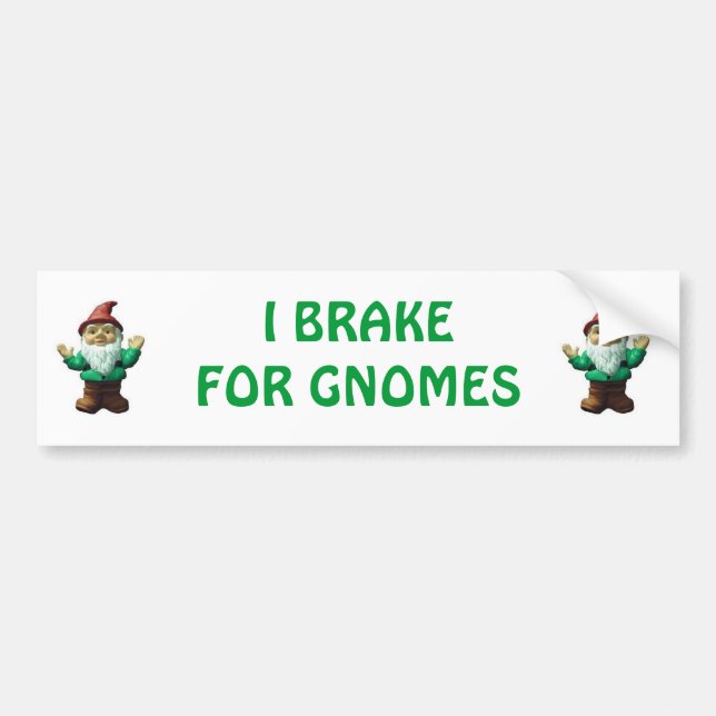 PEGATINA PARA COCHE FRENO PARA LOS GNOMOS (EL VERDE) (Frente)
