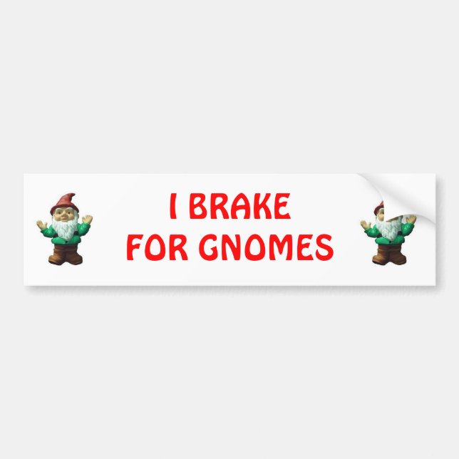 PEGATINA PARA COCHE FRENO PARA LOS GNOMOS (ROJOS) (Frente)