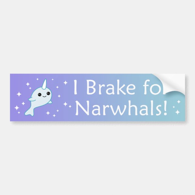 Pegatina Para Coche Freno para Narwhals (Frente)