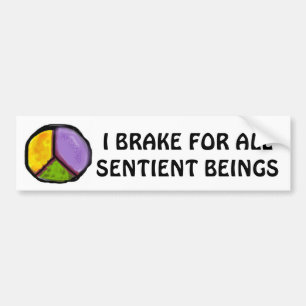 PEGATINA PARA COCHE FRENO PARA TODOS LOS SERES SENSIBLES