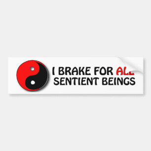 Pegatina Para Coche FRENO PARA TODOS LOS SERES SENSIBLES (rojos/Tao