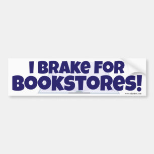 Pegatina Para Coche ¡Freno por las librerías! Lema de lector divertido
