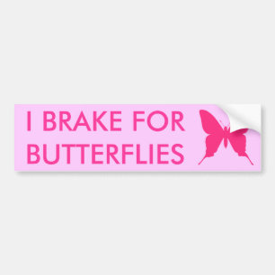 Pegatina Para Coche Freno por Mariposas Rosa