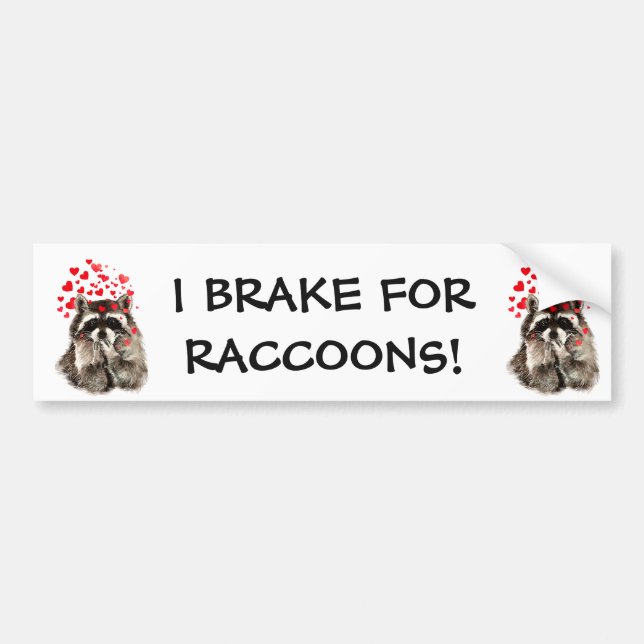 Pegatina Para Coche Freno por RACCONS FUNNY ANIMAL CITA (Frente)