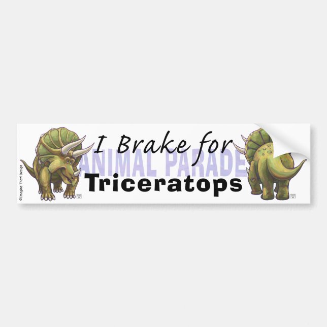 Pegatina Para Coche Freno por Triceratops (Frente)