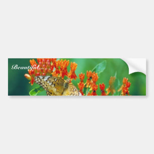 Pegatina Para Coche Fritillary de Varigated en mala hierba de mariposa