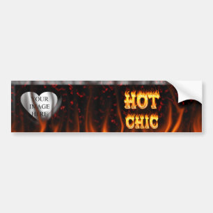 Pegatina Para Coche Fuego elegante caliente y corazón de mármol rojo