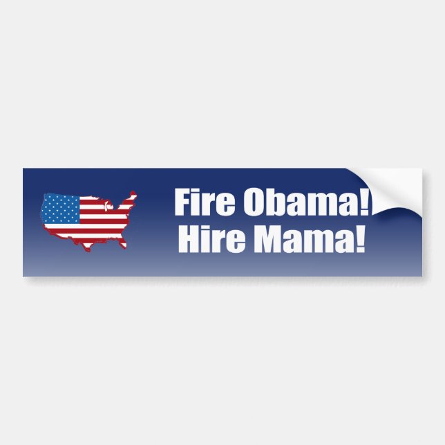 Pegatina Para Coche Fuego Obama. Mamá del alquiler (Frente)