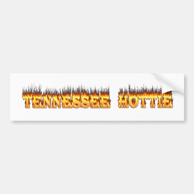 Pegatina Para Coche Fuego y llamas del hottie de Tennessee (Frente)