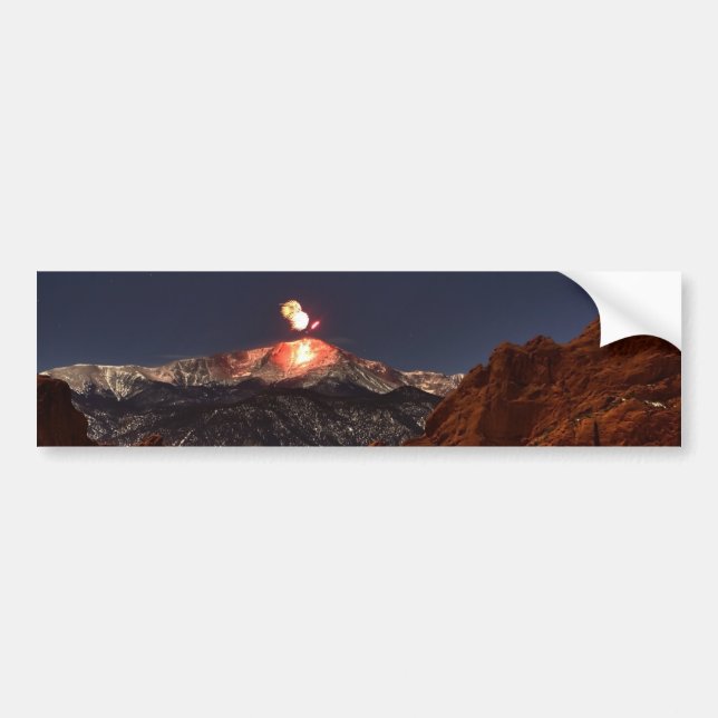 Pegatina Para Coche Fuegos artificiales en Año Nuevo en la cima del pi (Frente)