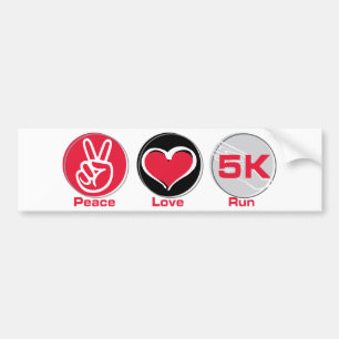 Pegatina Para Coche Funcionamiento 5K del amor de la paz