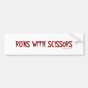 Pegatina Para Coche Funcionamientos con las tijeras Bumpersticker