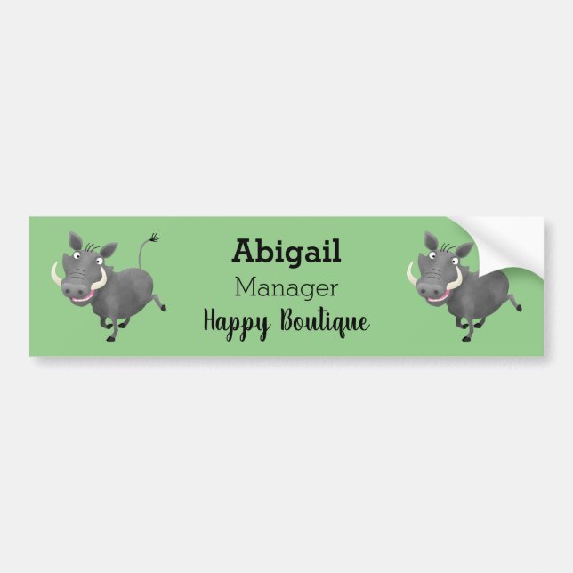 Pegatina Para Coche Funny african warthog pig cartoon illustration (Frente)
