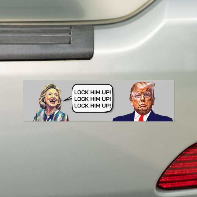 Pegatina Para Coche Funny Hillary dice que encerrar a Trump (en coche)
