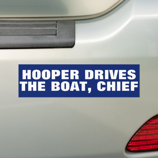 Pegatina Para Coche Funny "Hooper conduce el barco, jefe" JAWS (en coche)