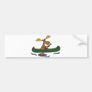 Pegatina Para Coche Funny Moose Canoeing Personalizado