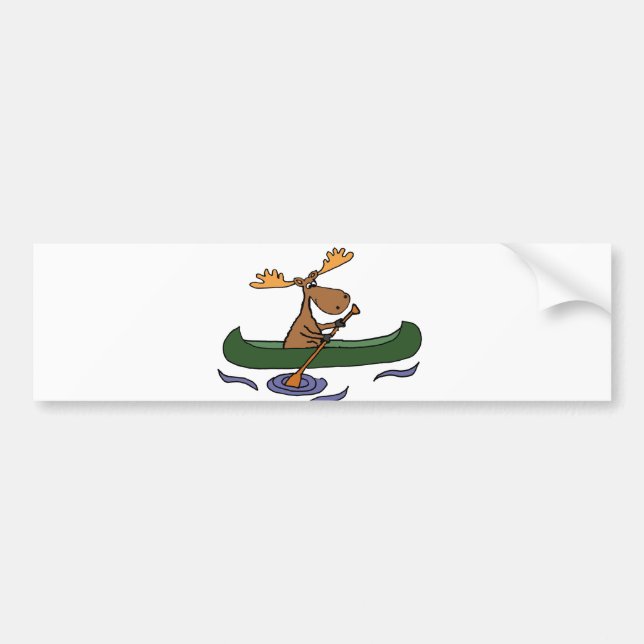 Pegatina Para Coche Funny Moose Canoeing Personalizado (Frente)