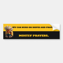 Pegatina Para Coche Funny Mostly Prayers Bumper Sticker - Monk Cat Car