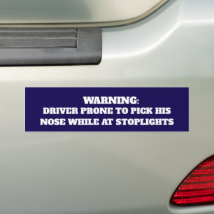 Pegatina Para Coche Funny Nose Picking Driver Advertencia Bumper Stick
