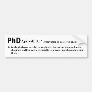 Pegatina Para Coche funny phd definition