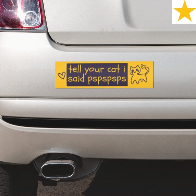 Pegatina Para Coche Funny Phrase Cat Joke Pspsps Driving Humor  (Subido por el creador)