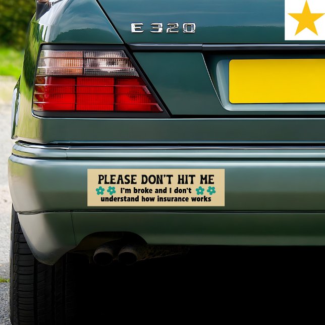 Pegatina Para Coche Funny Phrase Retro Floral Insurance Joke   (Subido por el creador)