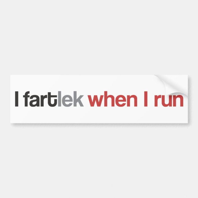 Pegatina Para Coche Funny Runner I FARTlek cuando corro © Bumper Stick (Frente)