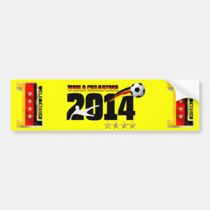 Pegatina Para Coche Fútbol 2014 del campeón del mundo de la bandera 