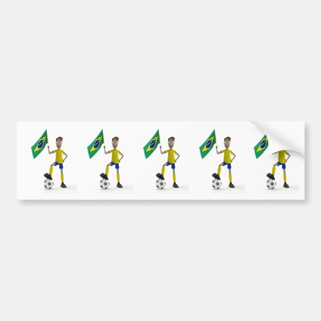 Pegatina Para Coche Fútbol del Brasil (Frente)