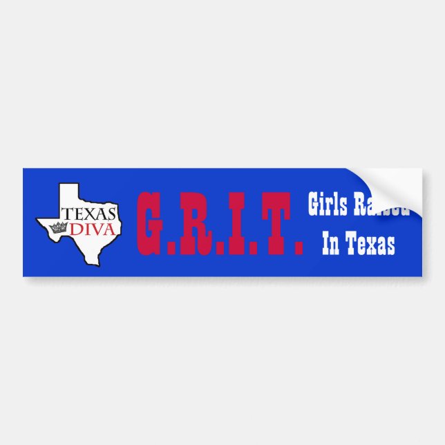 Pegatina Para Coche G.R.I.T. - Chicas Criados En Texas - Texas DIVA (Frente)