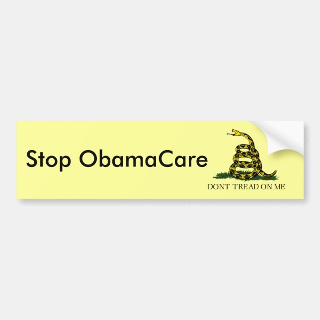 Pegatina Para Coche Gadsden_flag_White, parada ObamaCare (Frente)