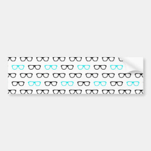 Pegatina Para Coche gafas geeky geek azul