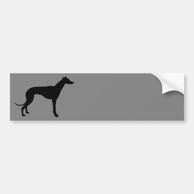 Pegatina Para Coche Galgo sobre gris (Frente)