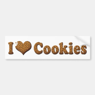 Pegatina Para Coche Galletas de Corazón que Amo - Amante de la Comida