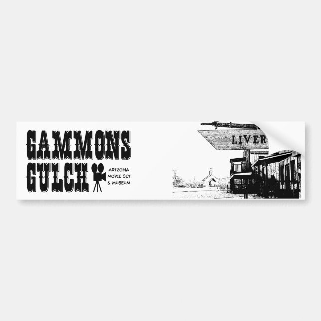 Pegatina Para Coche Gammons Gulch Movie Set Bumper Sticker (Frente)