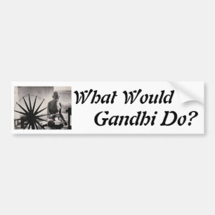 Pegatina Para Coche ¿gandhi que teje, qué, Gandhi haría?