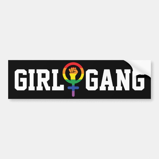 Pegatina Para Coche Gang Chica gay LGBTQIA (Frente)