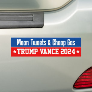 Pegatina Para Coche Gas barato en los tuits medios Donald Trump Vance
