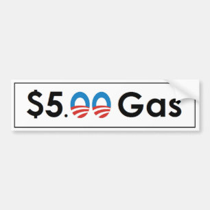 Pegatina Para Coche Gas de $5 Obama