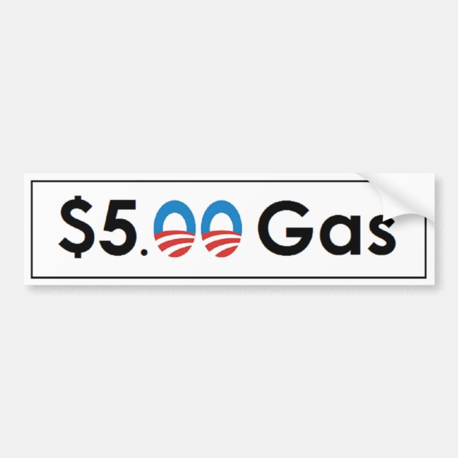 Pegatina Para Coche Gas de $5 Obama (Frente)
