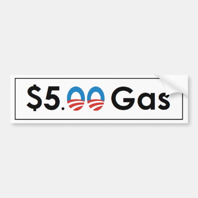 Pegatina Para Coche Gas Obama de cinco dólares (Frente)