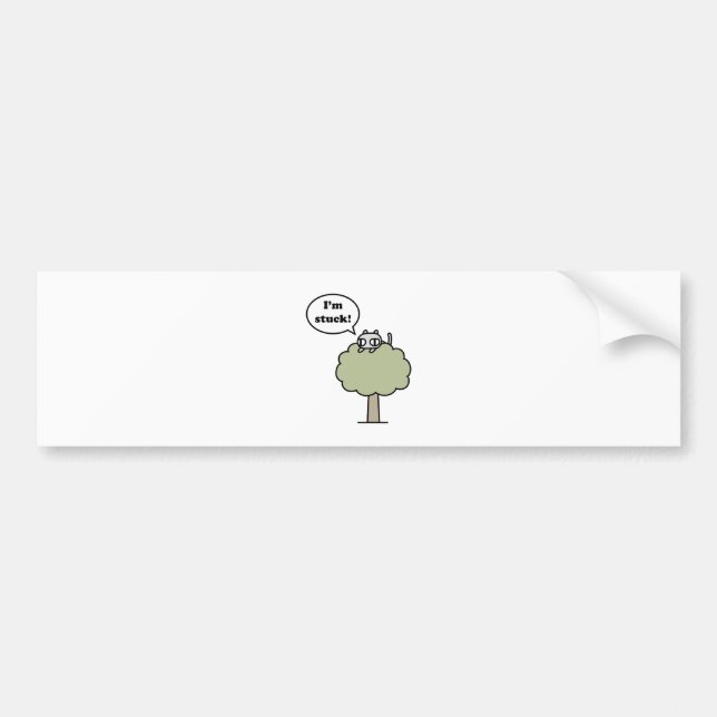 Pegatina Para Coche Gatito pegado en árbol (Frente)