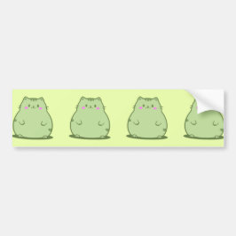 Pegatina Para Coche Gatito Verde Matcha Regordete