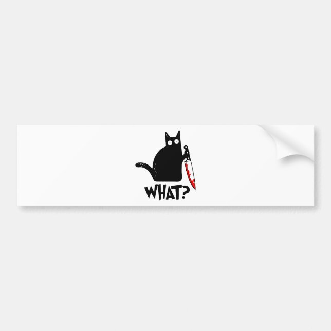 Pegatina Para Coche Gato Asesino Con Cuchillo (Frente)