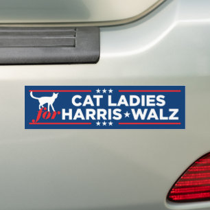Pegatina Para Coche Gato Damas de Harris Walz 2024
