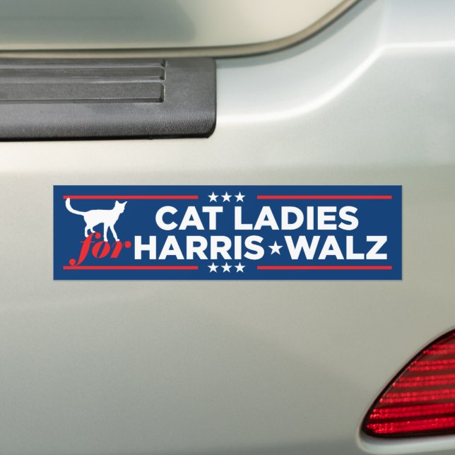 Pegatina Para Coche Gato Damas de Harris Walz 2024 (en coche)